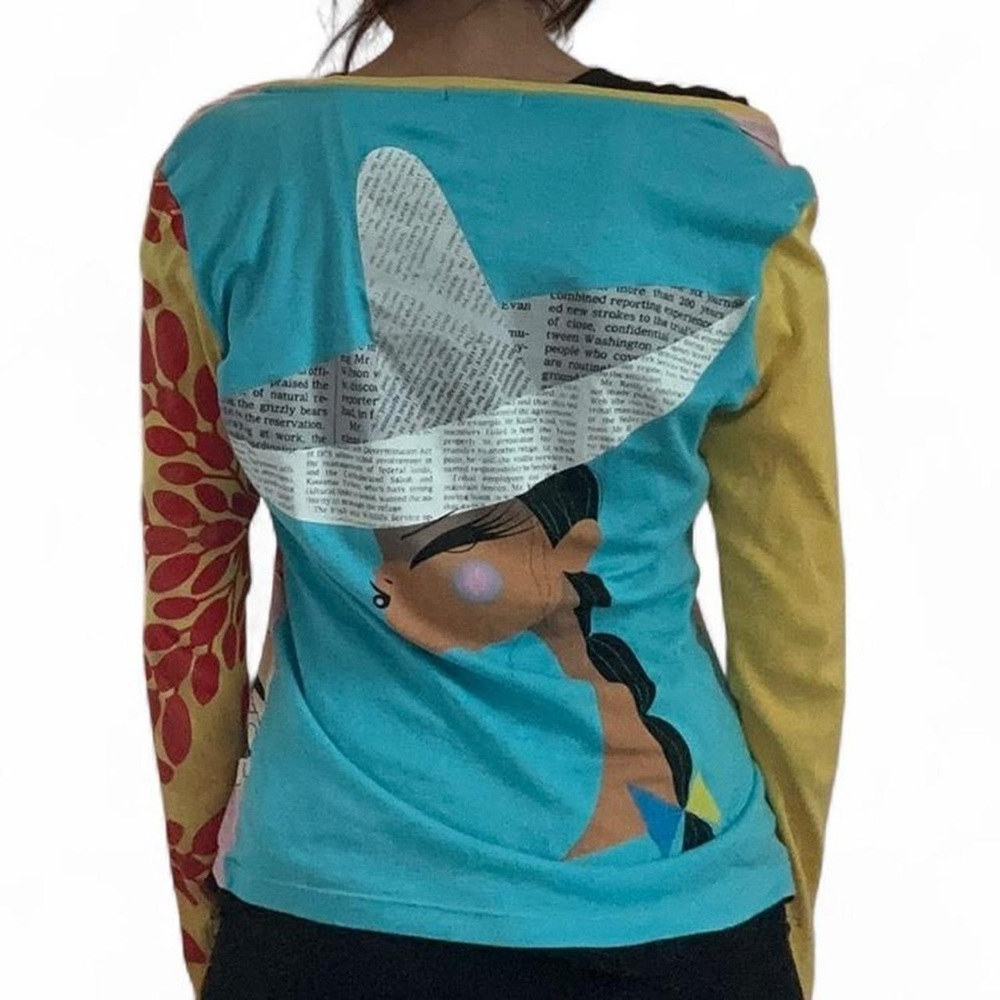 Vintage Custo Barcelona Vibrant Graphic Long Sleeve Top